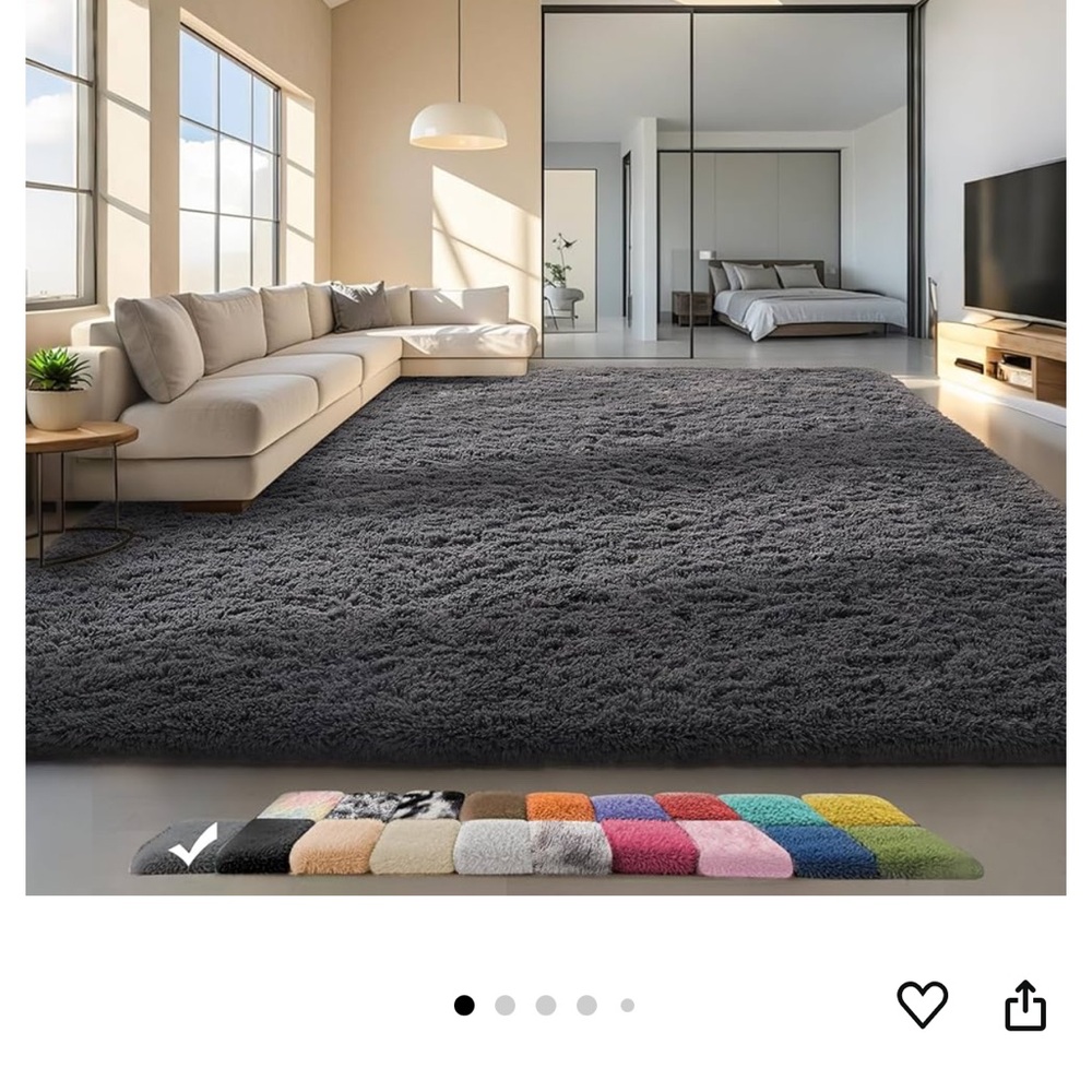 Plush Gray Area Rug 4x6 NWT